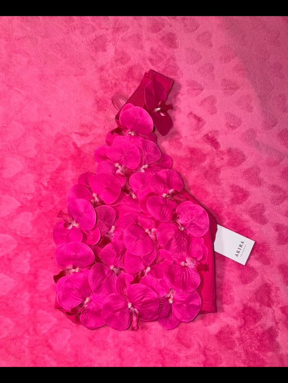 AkiRa Fuchsia Floral Applique Bag